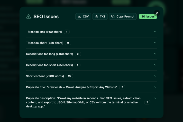 SEO and AEO checks